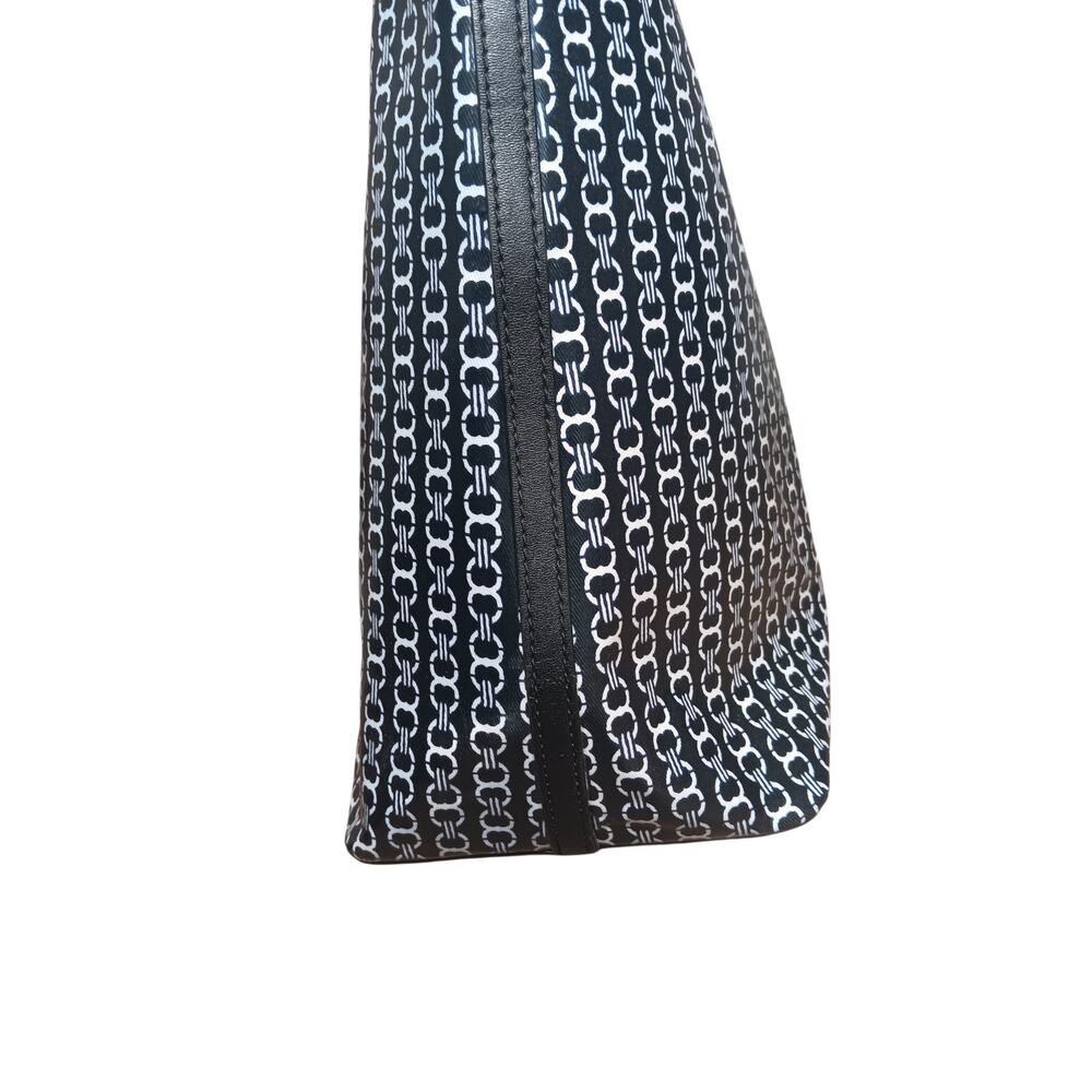 Tory Burch Gemini Link Tote Black Coated Canvas Large Shopper Bag - Picture 9 of 16